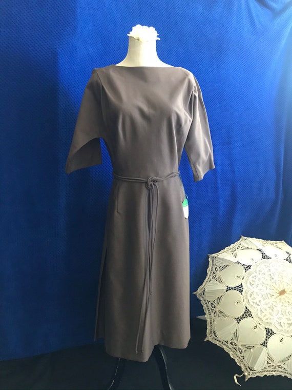 1950s 1960s R&K originals brown wool and silk dre… - image 1