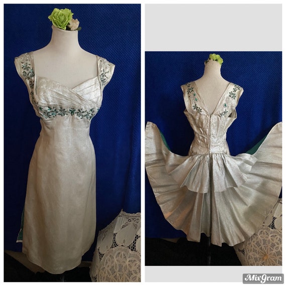1950s vintage evening dress with bustle WOW and je