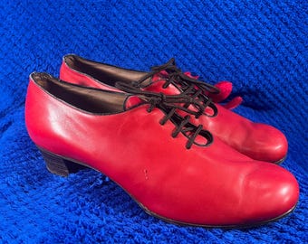1940s original lace up red leather shoes Slade bespoke shoemaker uk 7..8