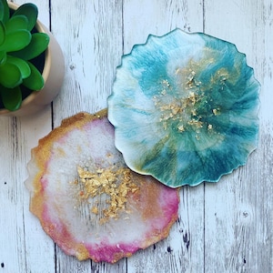 Geode Coasters, Resin Coasters, Agate Home Decor, Functional Decor, gift ideas