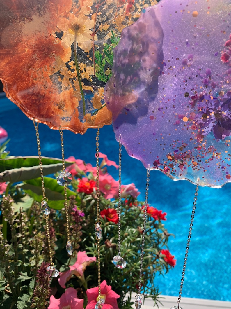 Sun Catcher Botanical Sun Catcher Floral Sun Ornaments Sun Etsy