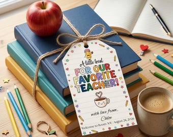 Teacher Appreciation Gift Tag Printable/Colorful Teacher Gift Tag/Back to School Gift Tag/Canva Editable Template/Digital Download
