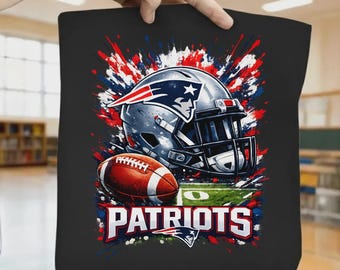 Imágenes prediseñadas de sublimación de fútbol de los Patriots PNG / Imágenes prediseñadas de logotipo de equipo deportivo / Emblema de fútbol PNG / Gráfico de sublimación imprimible