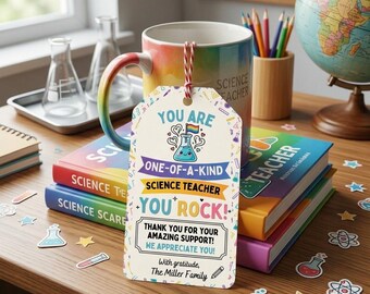 Science Teacher Appreciation Invitation / Editable Canva Template / Digital Download / Printable Thank You Card