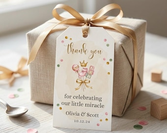 Baby Shower Thank You Card Digital Download/Editable Canva Template/Baby Girl Thank You Card/Printable Thank You Note