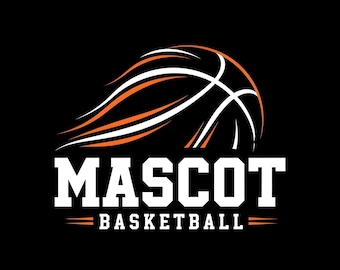 Logotipo de mascota de baloncesto PNG / Logotipo de equipo deportivo Clipart / Emblema de baloncesto PNG / Diseño de mascota atlética / Gráfico de sublimación imprimible