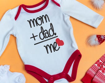 Diseño de bordado "Mamá + Papá = Yo" / Archivo de máquina con frase familiar (Descarga digital)