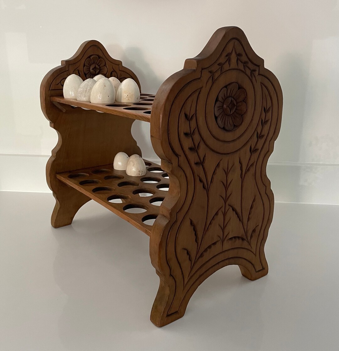 Stunning Large Antique Wooden Egg Rack Holds 48 Eggs Egg Holder Egg ...