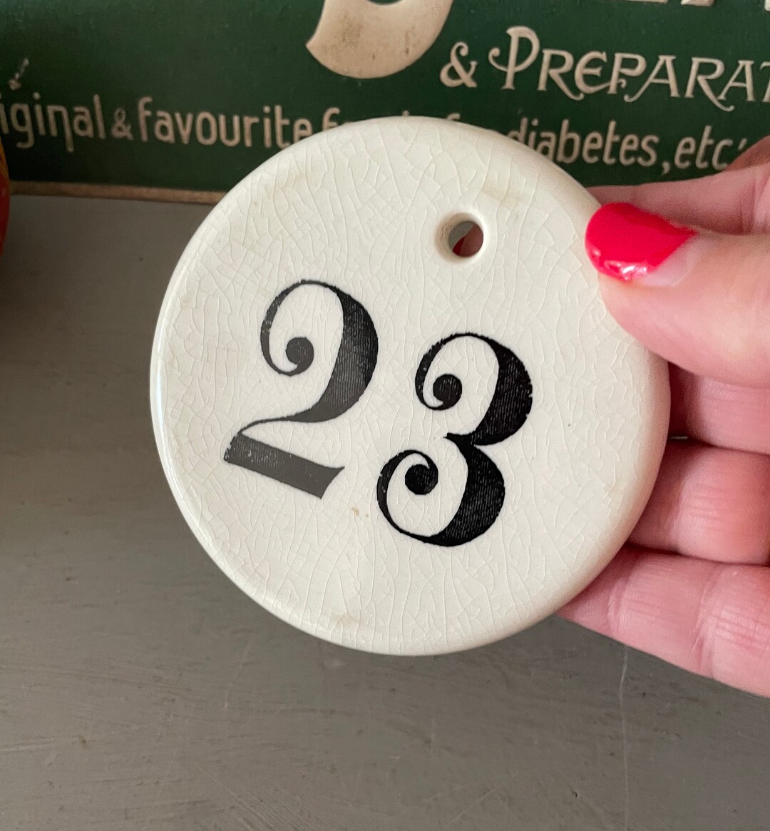 Antique Ceramic No. 23 Wine Cellar Bin Label Kitchenalia Etsy