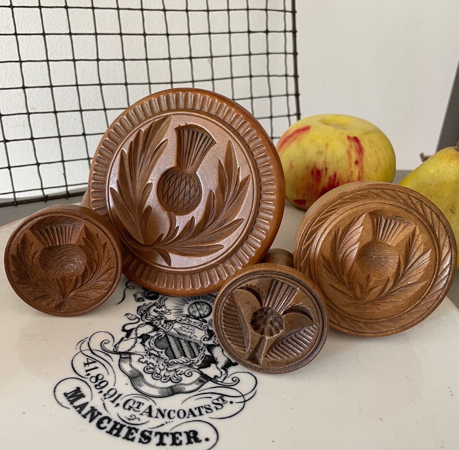Large Antique Treen Dairy Butter Stamp - Wooden Butter Mould - Scottish ...
