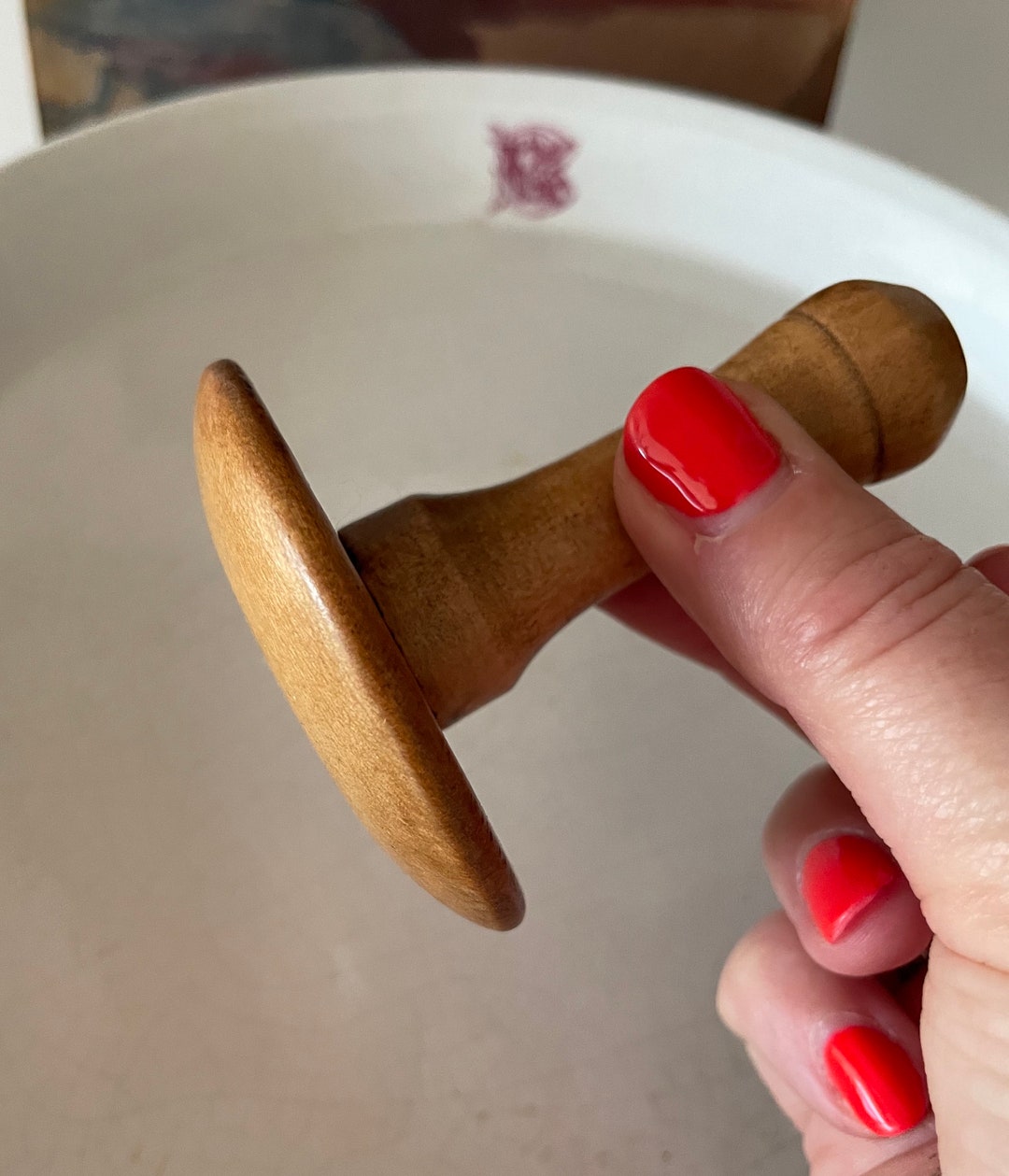 Antique Wooden Darning Mushroom Sewing Treen Etsy