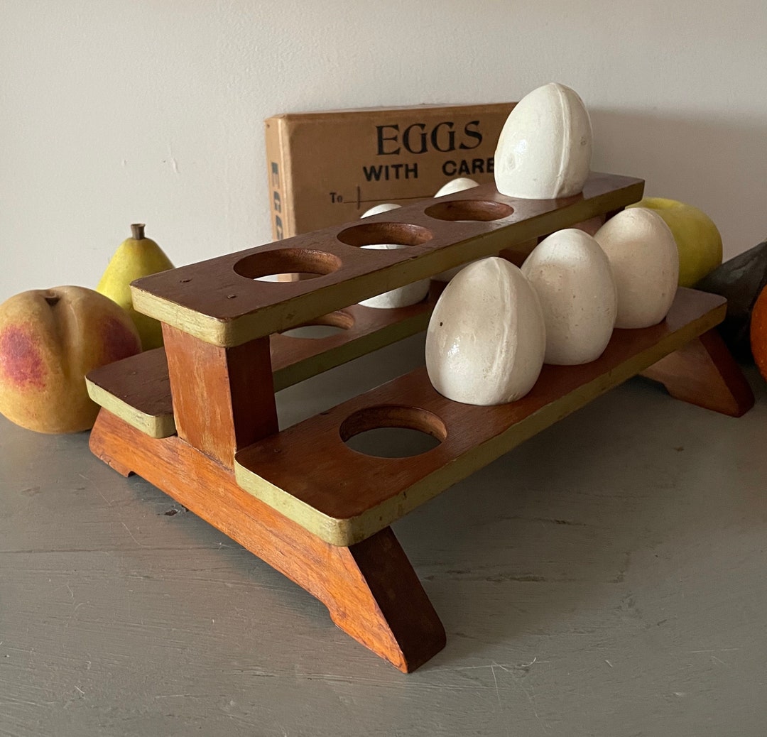 Vintage Wooden Egg Rack: Mid-century Treenware Holds 12 - Etsy