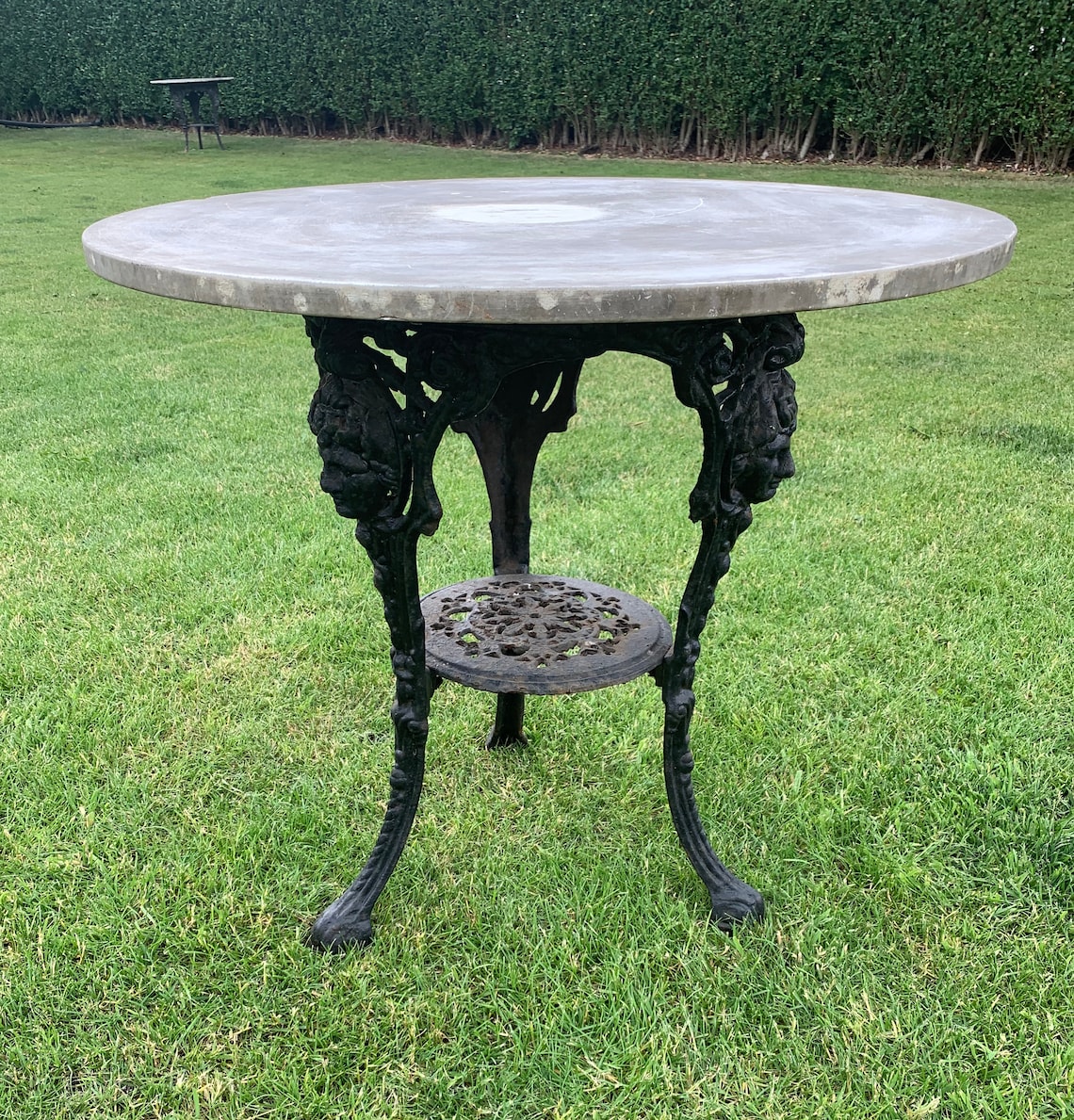 Vintage Cast Iron and Marble Top Garden Table Patio Table Etsy