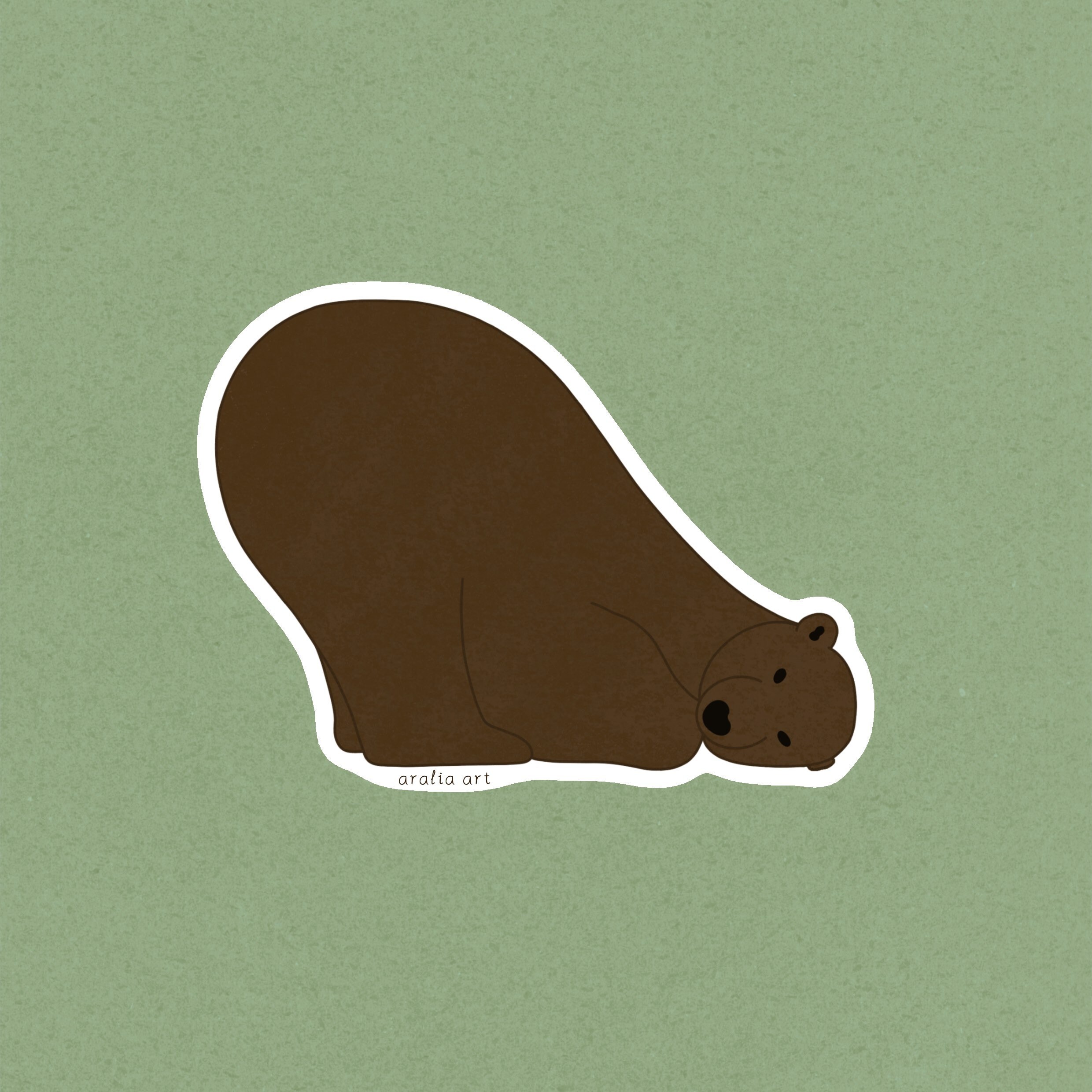 Pegatina de oso pardo Pegatinas únicas para el diario Regalo | Etsy