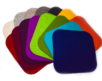 Zitkussen/placemat van 100% wollen vilt, 35 × 37 cm, 5 mm – stoel- en bankkussen