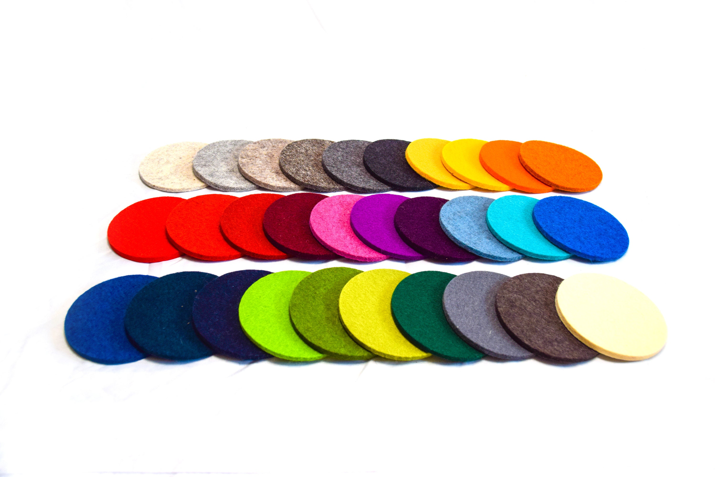 Set of 6 felt coasters 10 cm diameter 100 wool felt 5 mm Etsy