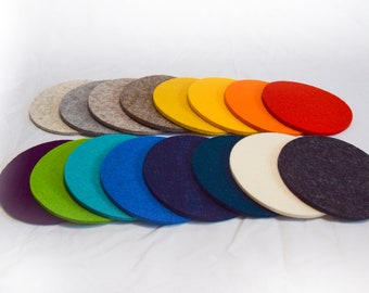 15 cm felt coaster &quot;thick&quot;, 100% wool felt, 5 mm thickness, pot coaster
