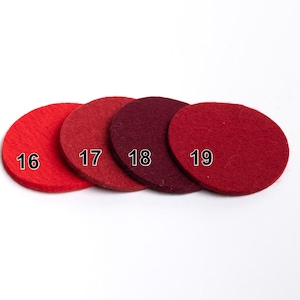 Set of 6 felt coasters 10 cm diameter, 100% wool felt, 5 mm thick image 6