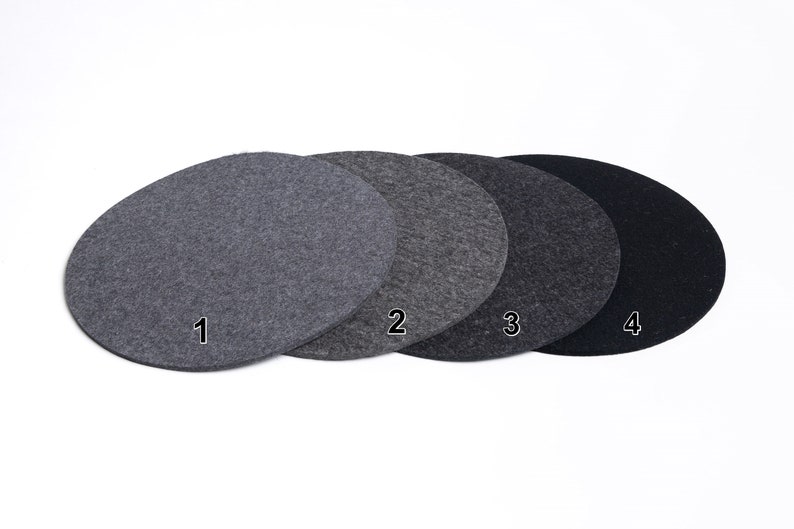 Seat cushion/placemat 35 cm round, 100% wool felt, 5 mm thick image 2