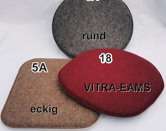 Seat cushion padded 100% wool felt with filling, bench cushion, chair cushion - anti-slip mat free of charge