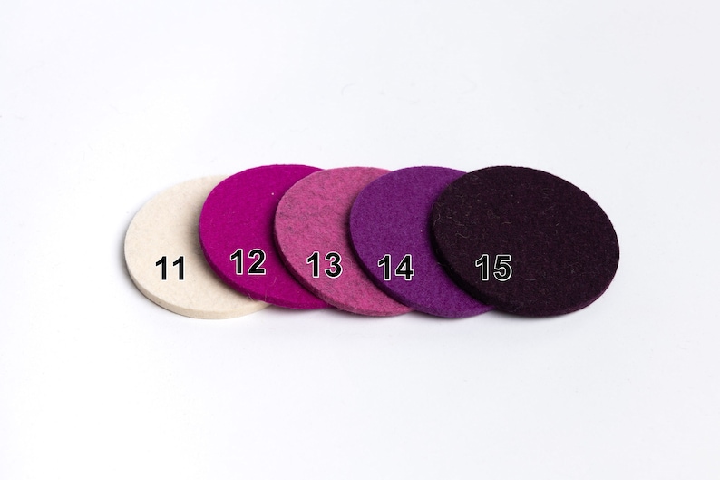 Set of 6 felt coasters 10 cm diameter, 100% wool felt, 5 mm thick image 5