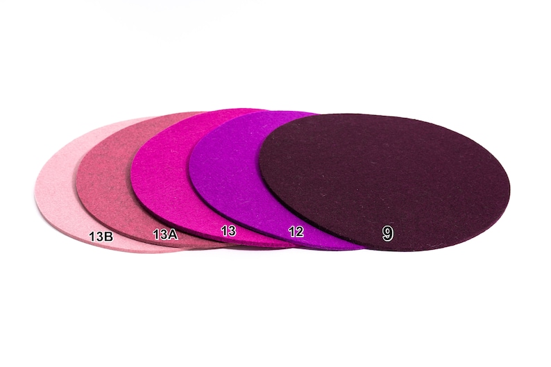 Seat cushion/placemat 35 cm round, 100% wool felt, 5 mm thick image 4