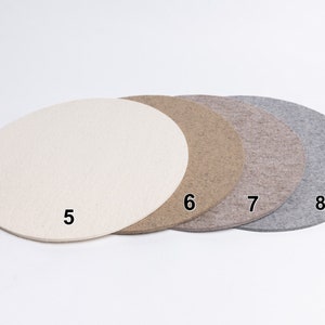 Seat cushion/placemat 35 cm round, 100% wool felt, 5 mm thick image 3