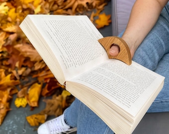 Sujetapáginas de madera para pulgar, ayuda para leer libros, regalo para lectores