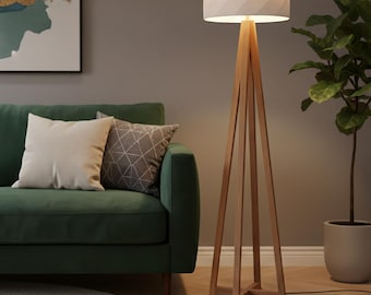 Lámpara Avenir - Lámpara de pie trípode de roble hecha a mano