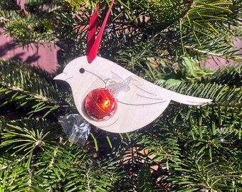 Decoración del árbol de Navidad de petirrojo