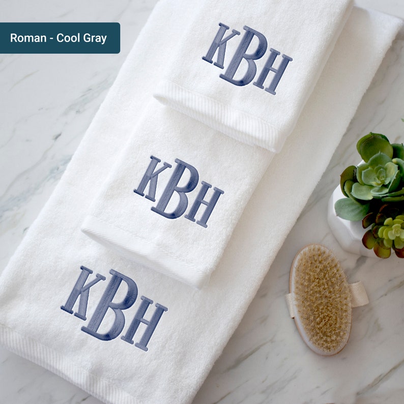 Monogrammed Bath Towel Set, Luxury Hotel and Spa Bathroom Towel Sets, Personalized Towel Sets, Custom Towel, Bathroom Towel set image 7