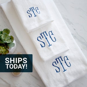 Monogrammed Bath Towel Set, Luxury Hotel and Spa Bathroom Towel Sets, Personalized Towel Sets, Custom Towel, Bathroom Towel set image 1