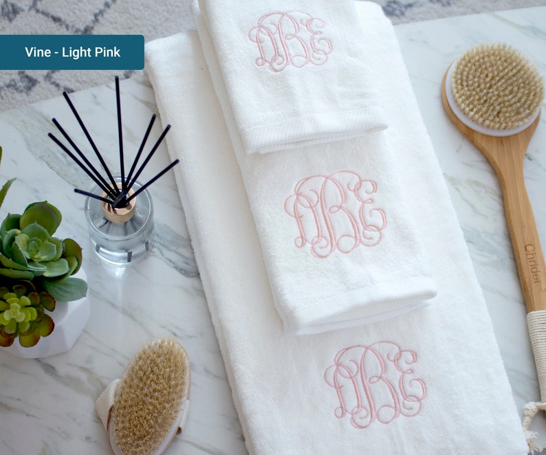 Monogrammed Bath Towel Set, Luxury Hotel and Spa Bathroom Towel Sets, Personalized Towel Sets, Custom Towel, Bathroom Towel set image 6