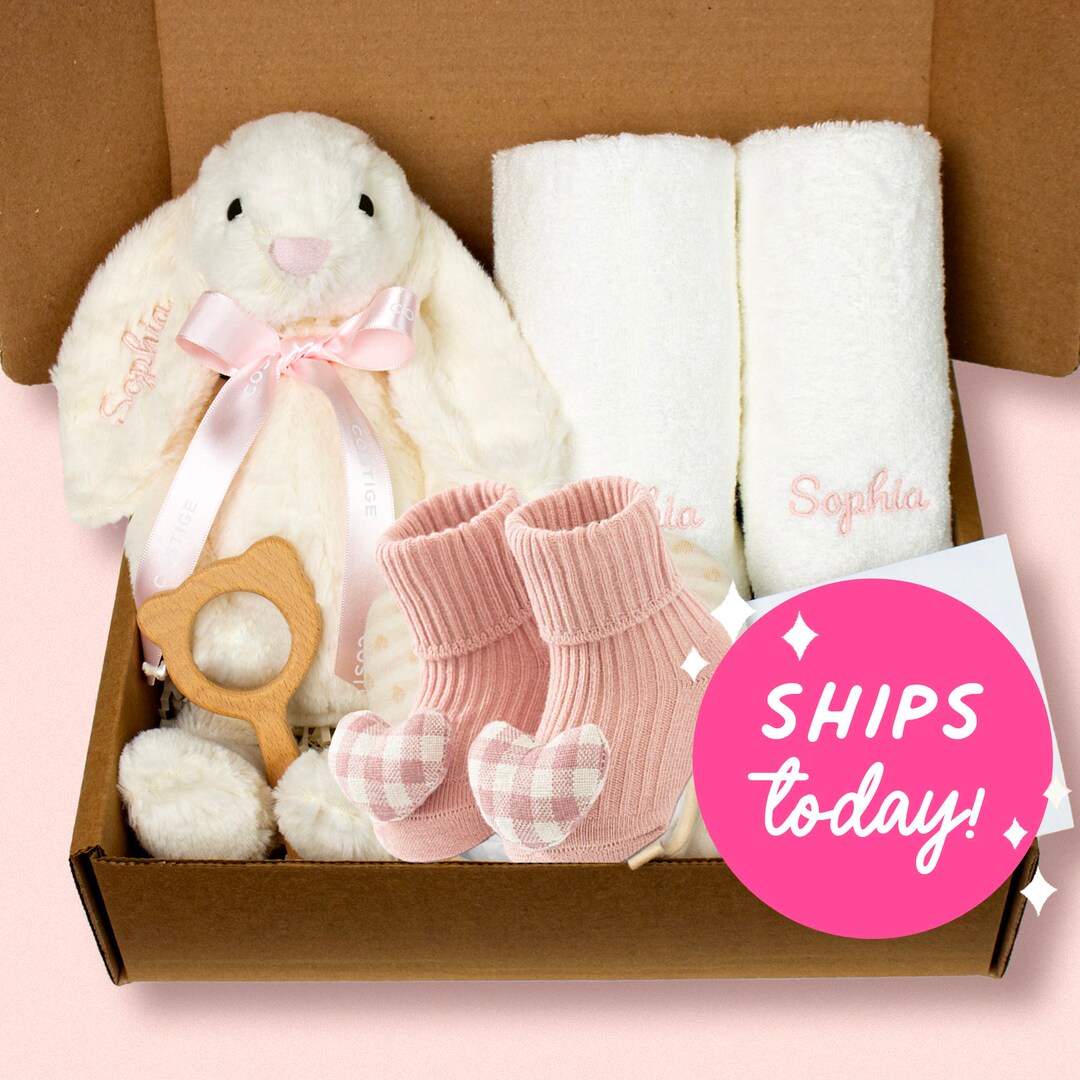 Personalized Baby Gift Box, Custom Name Baby Gift, Baby Shower Gift Set