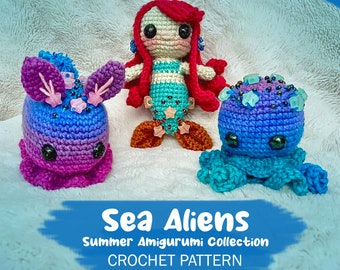 Sea Aliens: Summer Amigurumi Collection CROCHET PATTERN ENG