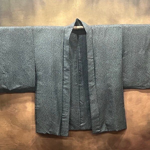 Japanese Haori Kimono, Grey Kimono Robe, Vintage Haori Jacket
