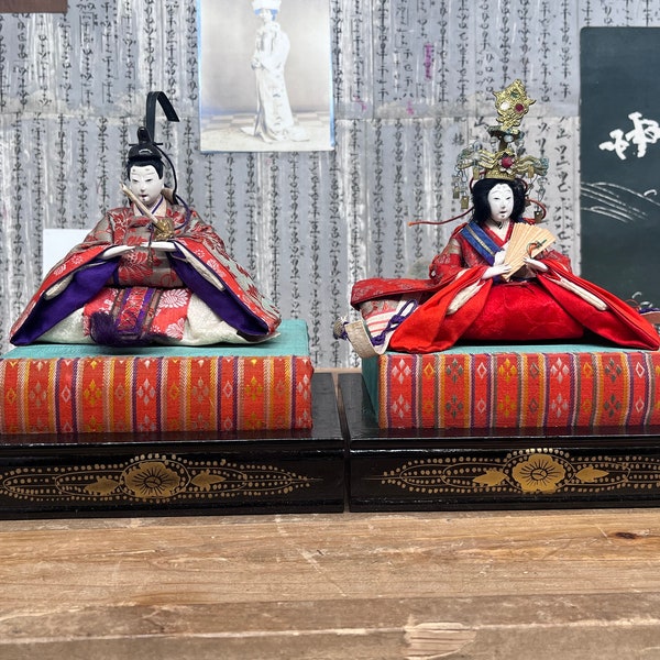 Emperor & Empress Japanese Hina Dolls, 1950’s - 60’s Vintage Japanese Doll, Girls Day / Dolls Day Hinamatsuri