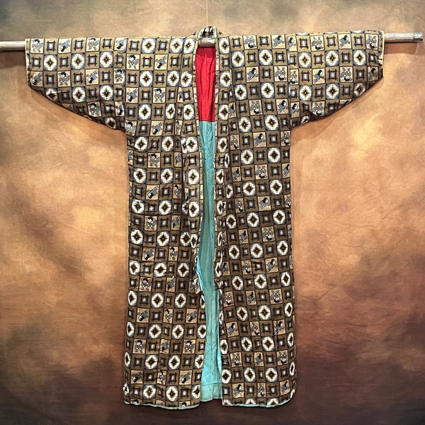 kimono pour enfant vintage, robe de super-héros matelassée du début/du milieu du siècle, kimono rembourré pour enfants