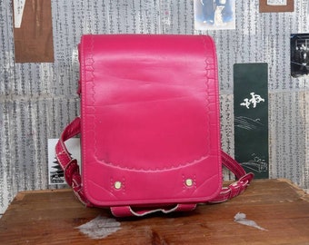 Randoseru Rucksack, Fuchsia Pink japanischer fester Stich Randoseru Rucksack aus Japan importiert