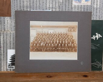 Large Early 1900s Japanese Portrait Mounted Sepia Photograph on Card