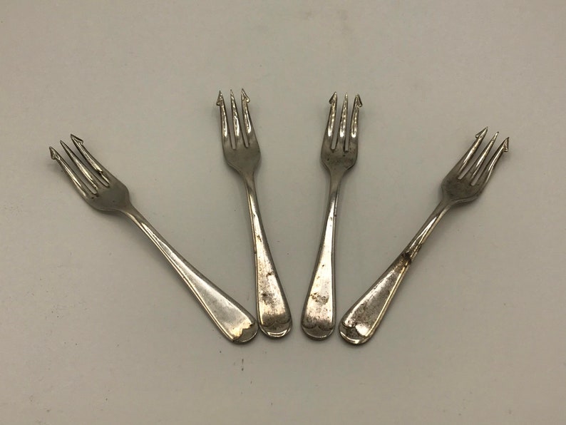 Four Silver Plated pickle forks 13.5cm Etsy