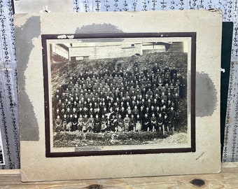 Large Early 1900s Japanese Portrait Mounted Sepia Photograph on Card