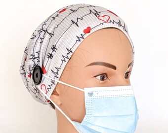 Head Covers for Nurses With Buttons 