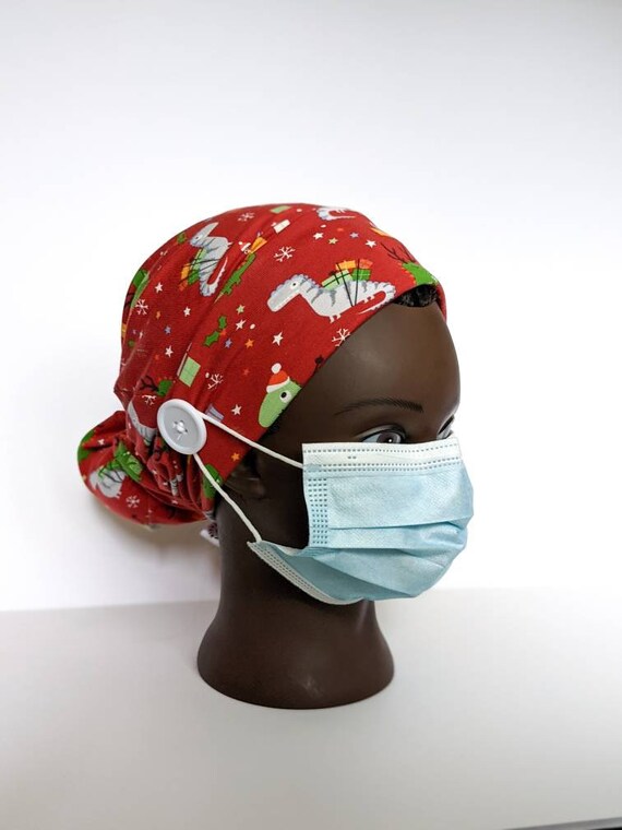 Christmas Scrub Hat Stretchy Surgical 