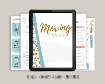 Moving Planner Printable - New Home Planner - Plan Your Move - Instant Download w/ Moving Checklist - Moving Announcement - Box Labels