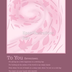 Seventeen Together Lyric Print - Kpop Postcard Wall Art