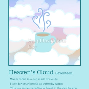 SEVENTEEN「Heaven's Cloud」歌詞プリント - K-POPポストカードウォールアート