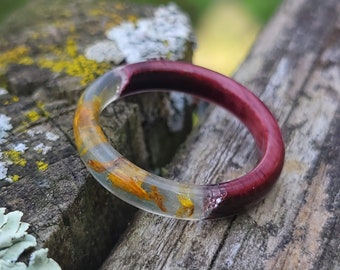Size 9 Sunflowers in Resin, Wood Ring