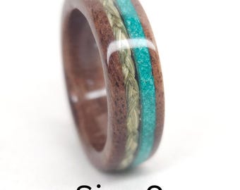 Size 9 Powder and Sweetgrass Wood Ring