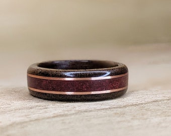 Custom Powder and Double Wire Wood Rings